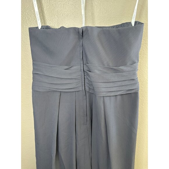 Davids Bridal Womens Strapless A-Line Chiffon Gown Size 16 Gray Formal Dress - Picture 5 of 10